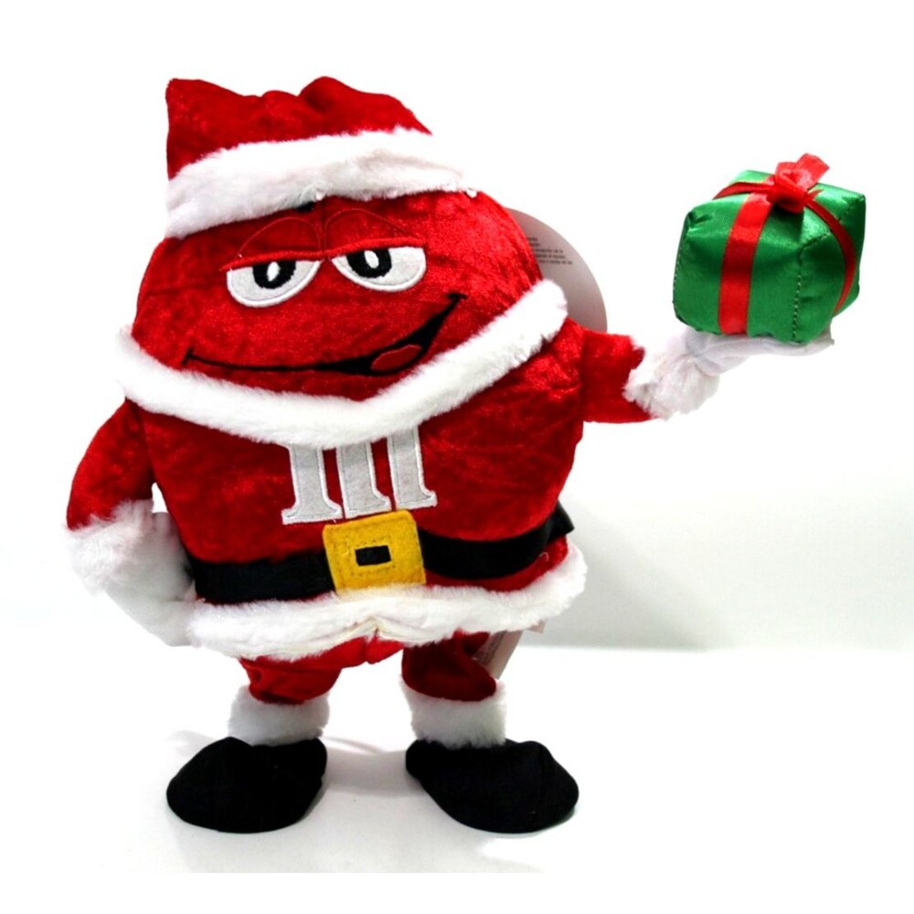 Gemmy Red M&M Santa Plush Animated Dancing Singing Sexy And I Know It 12" Vintag